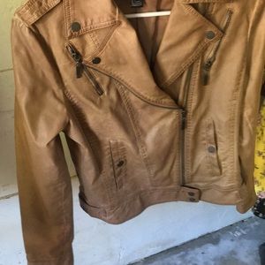 Brown leather jacket
